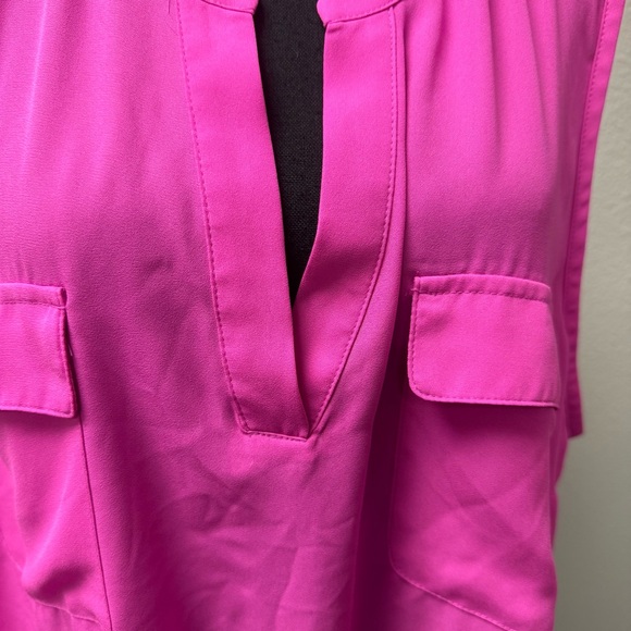 Worthington Pink Sleeveless Blouse 3X Plus Size Career Chic Pocket Top - Picture 3 of 9